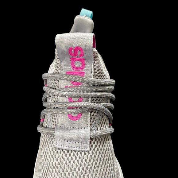 Adidas Big Girls Sneakers Size 7 Gray Pink Lightweight & Comfy Running Shoes - Picture 13 of 15